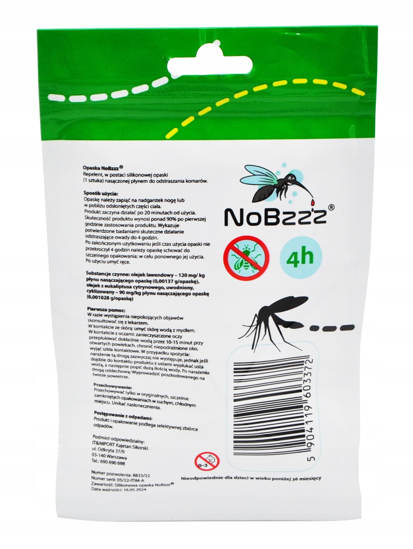 NoBzzz OPASKA NA KOMARY i MESZKI DLA DZIECI Dino3
